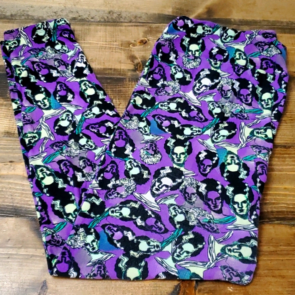 LuLaRoe Bride of Frankenstein TC2 leggings